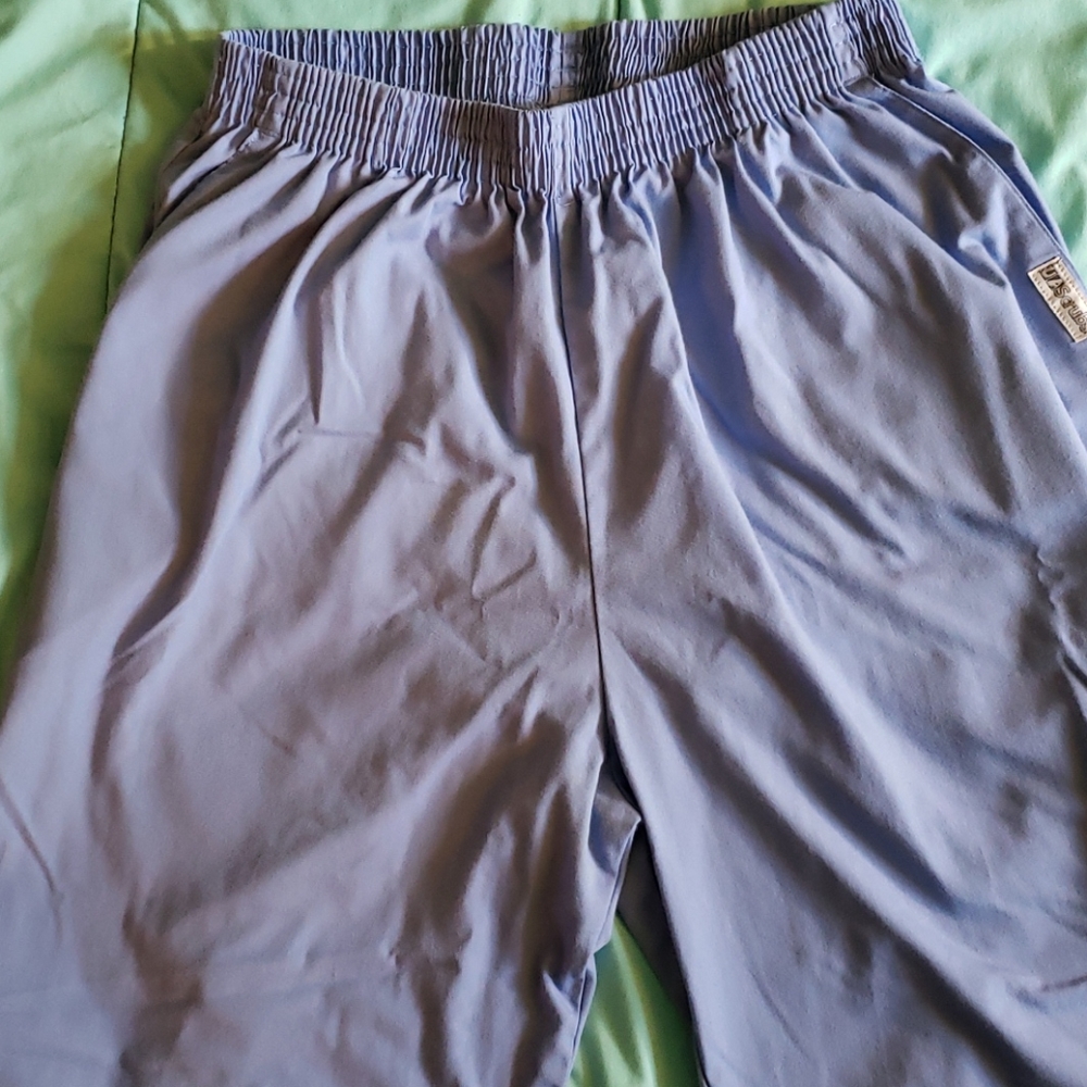 Scrub pants, ciel blue, UA brand, size large.